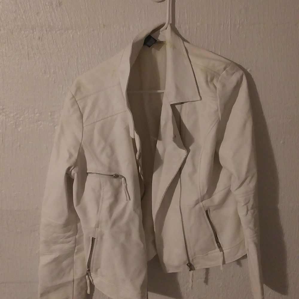 Large White Fake Leather Jacket Rue 21